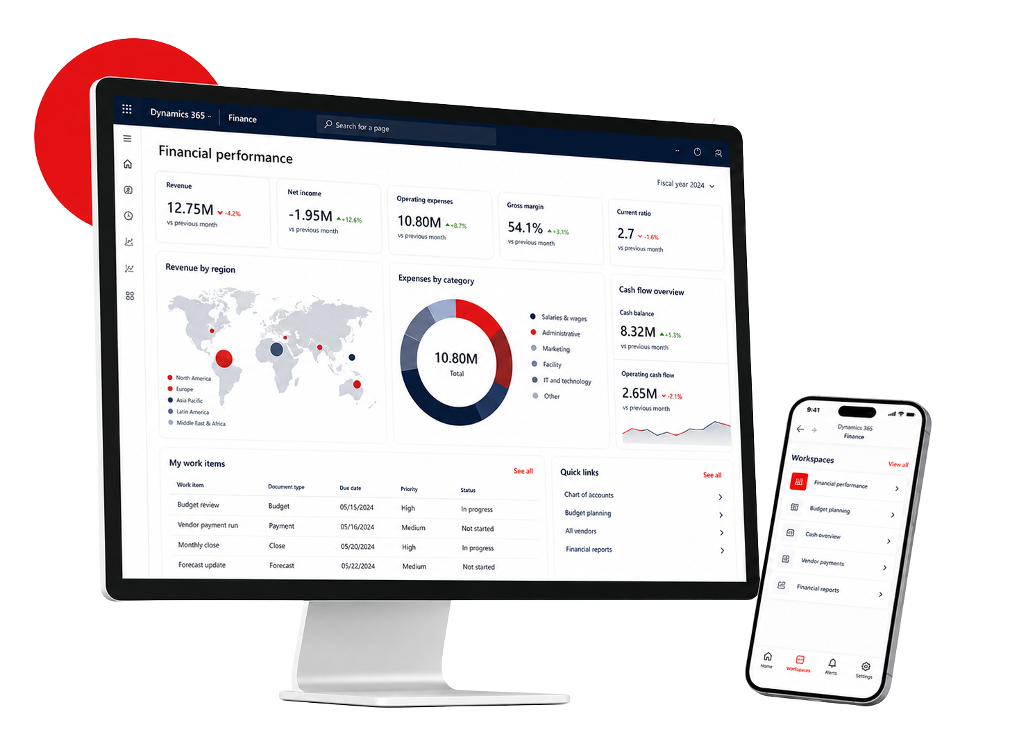 Dynamics 365 Finance finans yönetim ekranı